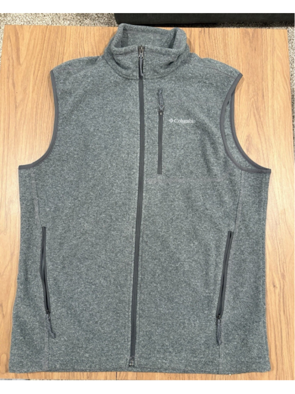 Columbia Mens Fleece gray vest Medium Outdoor Hiking M J1